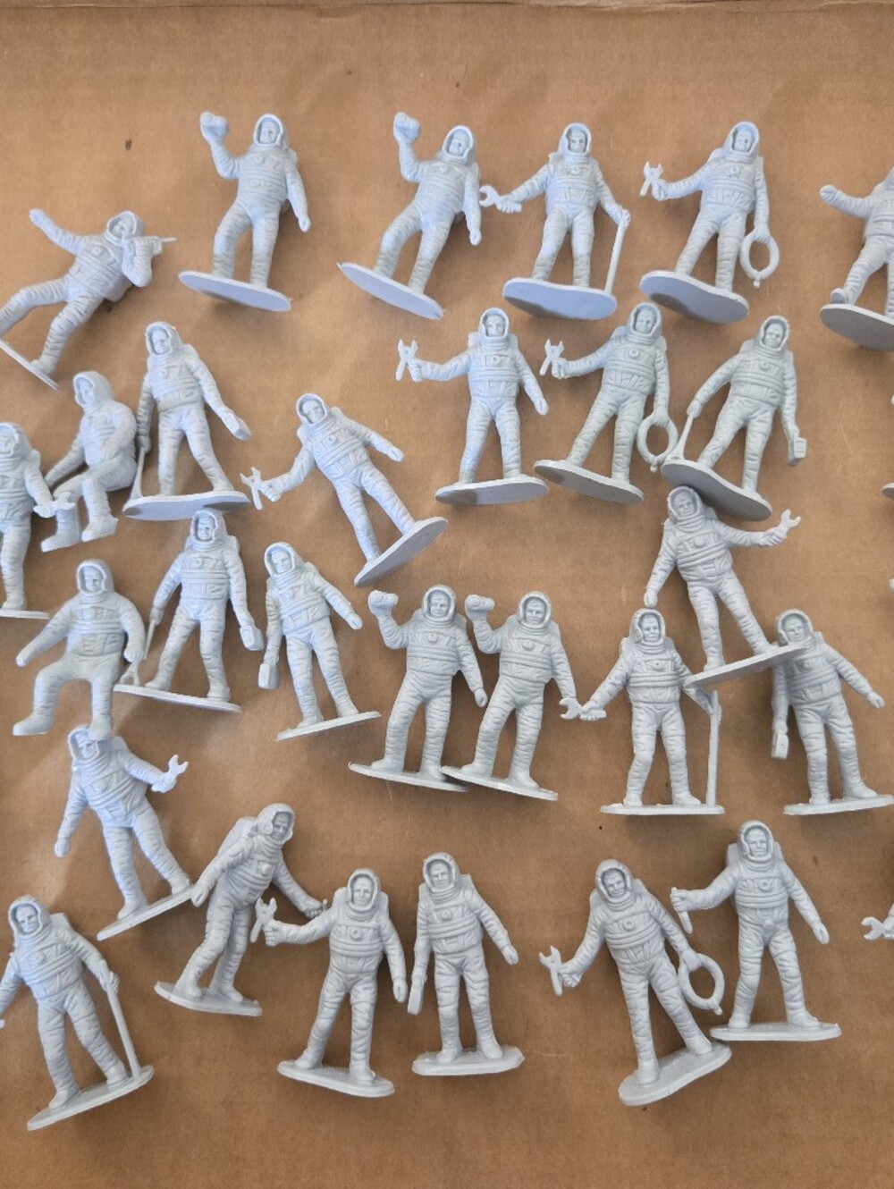 Unbranded Gray Space Astronaut Figure Pack - Set of Mini Action Toys